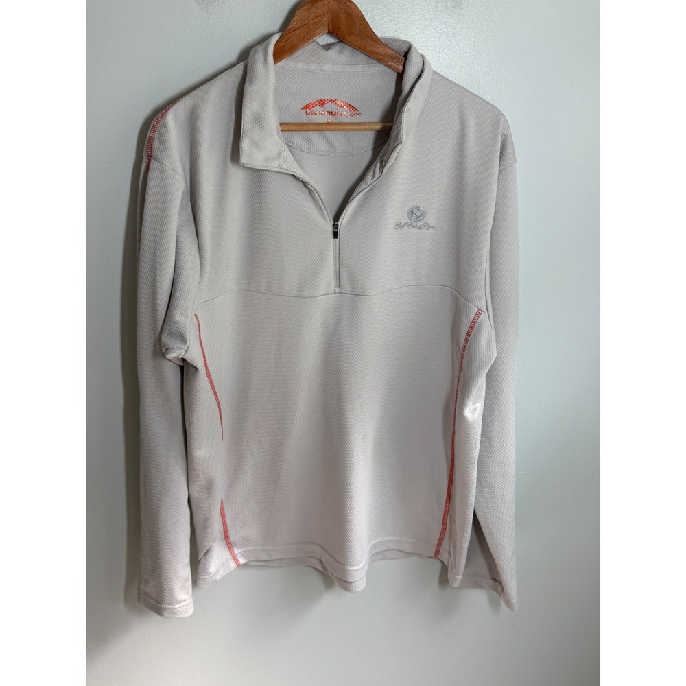 Sun Mountain Mens XL Quarter Zip Pullover Golf Club of Avon Gray Orange Stitch